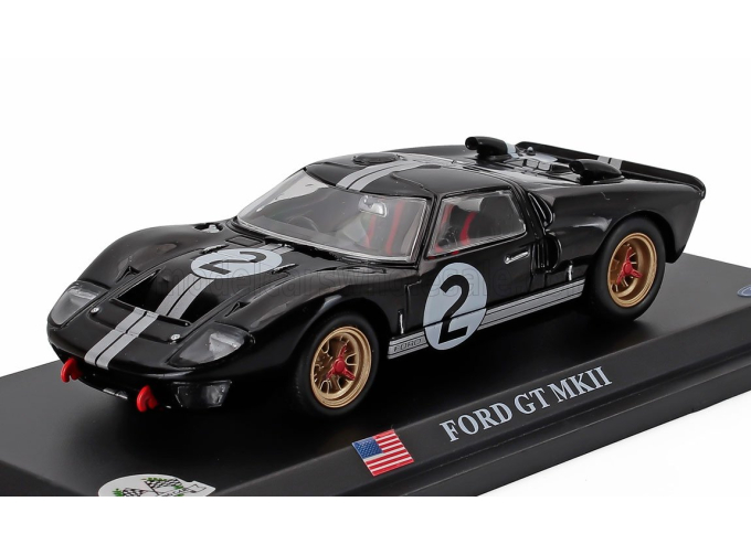 FORD USA Gt40 Mkii 7.0l V8 Team Shelby American Inc. №2 Winner 24h Le Mans (1966) Bruce Mclaren - Chris Amon, Black Silver