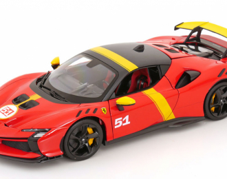 FERRARI Sf90 Xx №51 24h Le Mans Winner Livery - Exclusive Carmodel, Red Yellow