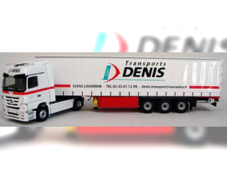 MERCEDES-BENZ Actros MP3 Tautliner Transports Denis, white