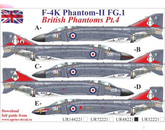 Декаль F-4K Phantom-II FG.1, British Phantoms Pt.4