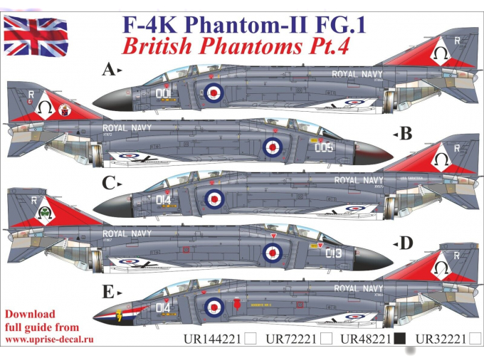 Декаль F-4K Phantom-II FG.1, British Phantoms Pt.4