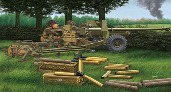 Сборная модель Зенитное орудие OQF 6 Pdr Anti-Tank Mk.IV on Carriage Mk.III (Airborne) w/Crew