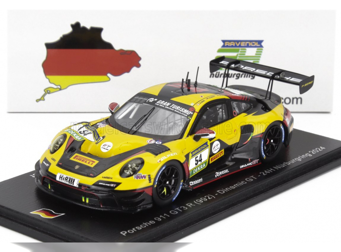 PORSCHE 911 992 Gt3 R Team Dinamic Gt №54 24h Nurburgring (2024) M.P.Holzer - M.Seefried - B.Buus - M.Dienst, Black Yellow Red