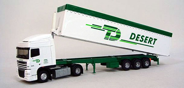 DAF XF105 Space Cab Transports Desert с полуприцепом-самосвалом 2010, white