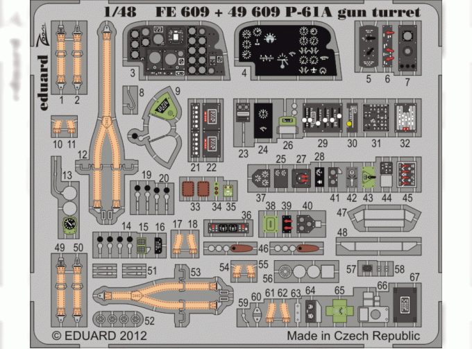 Цветное фототравление для P-61A gun turret S. A.