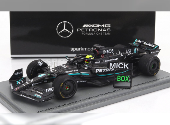 MERCEDES-BENZ GP F1 W14 Team Mercedes-amg Petronas Formula One N 47 Tires Test Spain Gp (2023) Mick Schumacher, Matt Black