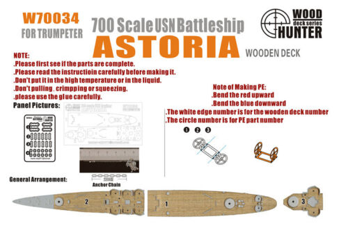 Набор деталей WWII USN Heavy Cruiser Astoria