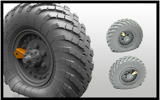 Набор спущенных колес для З&Л-157 / БТР-152 (2шт) включает фототравление