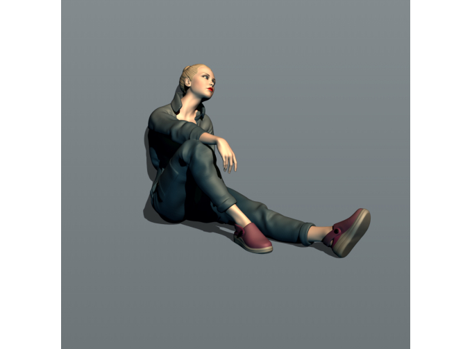 Фигура 768 Женщина автомехaаник 4 (масштаб 1:24), окрашенная