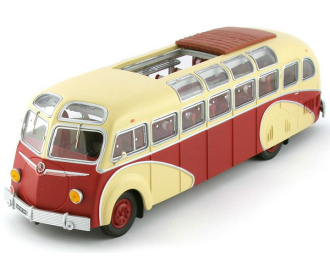 AUTOCAR Isobloc Version AVEC VOUSSOIRS DE TOIT PANORAMIQUE (1938), red / beige
