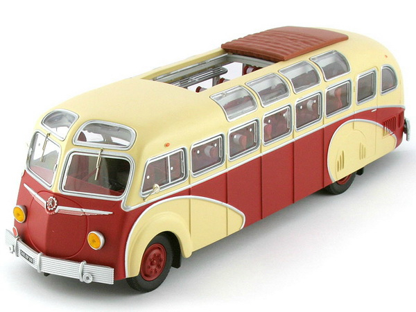 AUTOCAR Isobloc Version AVEC VOUSSOIRS DE TOIT PANORAMIQUE (1938), red / beige
