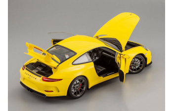 PORSCHE 991 GT3 (2013), yellow with silver wheels