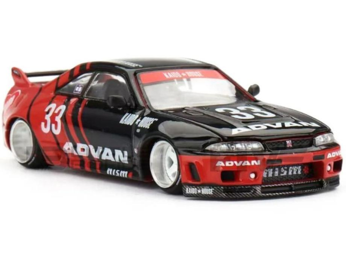 NISSAN Skyline GT-R (R33) Kaido Works *ADVAN*, red / black