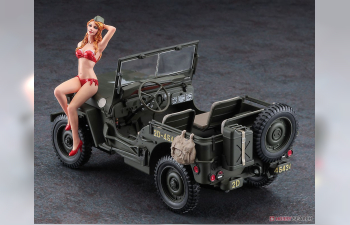 Сборная модель JEEP Willys Mb U.s 1/4 Ton 4x4 Military Utility Truck With Blond Girl Figure 1942