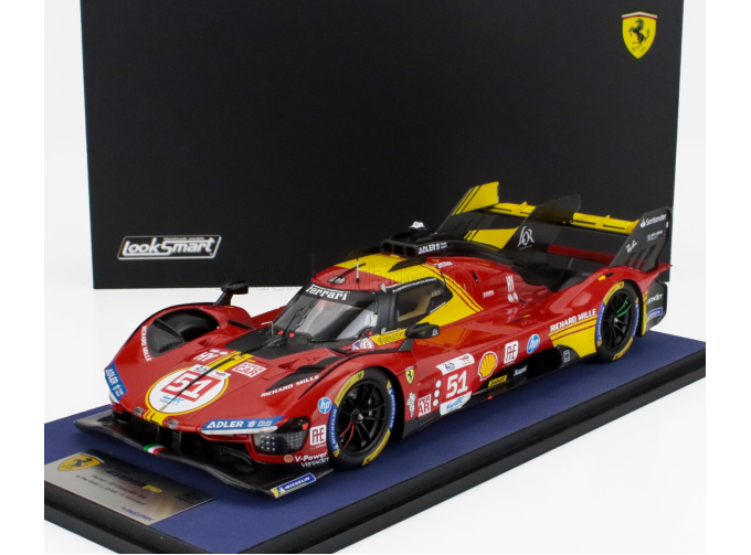 FERRARI 499p 3.0l Turbo V6 Team Ferrari Af Corse №51 3rd 24h Le Mans (2024) Alessandro Pier Guidi - James Calado - Antonio Giovinazzi, Red Yellow Black
