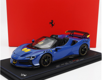 FERRARI Sf90 Xx Stradale Spider (2024) - Con Vetrina - With Showcase, Azzurro Dino - Blue Yellow