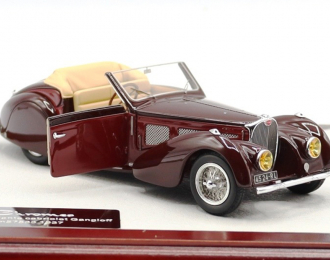 Bugatti T57SC Atalante Cabriolet Gangloff 1937 sn57533 open door, 2 tones red