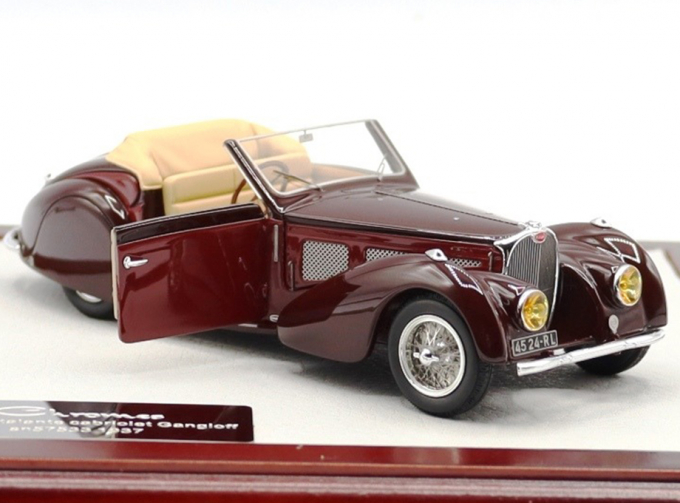Bugatti T57SC Atalante Cabriolet Gangloff 1937 sn57533 open door, 2 tones red