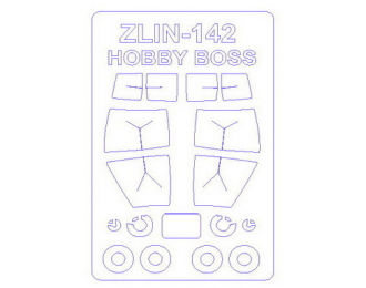 Набор масок окрасочных для Zlin-142 + маски на диски и колеса