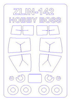 Набор масок окрасочных для Zlin-142 + маски на диски и колеса
