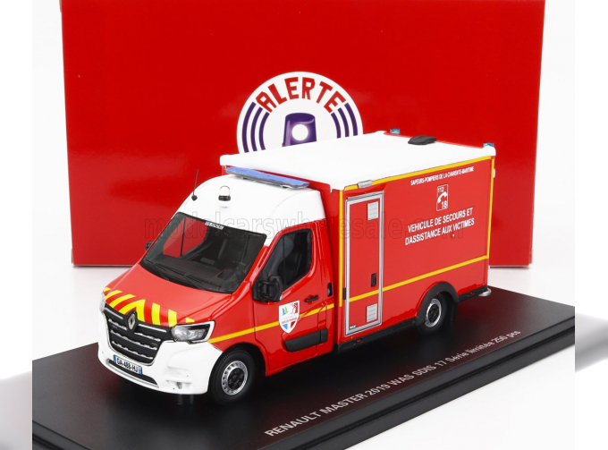 RENAULT Master Van Was Sdis 17 Vehicule De Secours Et D'assistance Aux Victimes Ambulance Sapeurs Pompier (2019), Red White