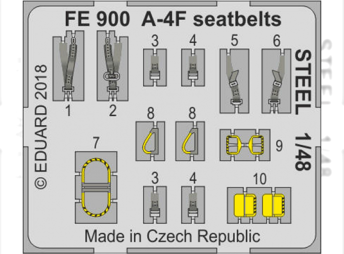 Фототравление для модели A-4F seatbelts STEEL