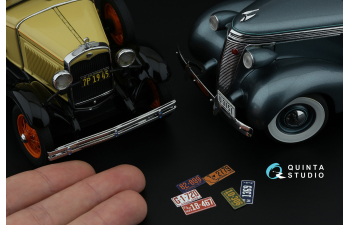 3D Декаль Автомобильные номера США, западные штаты, 1910-1940 (для всех моделей) (на метал. основании)