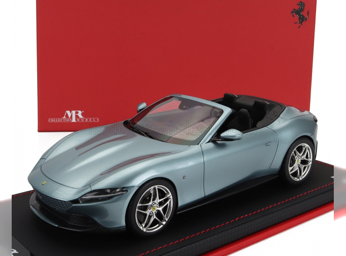 FERRARI Roma Spider Open (2020) - Con Vetrina - With Showcase, Celeste Trevi - Light Blue Met