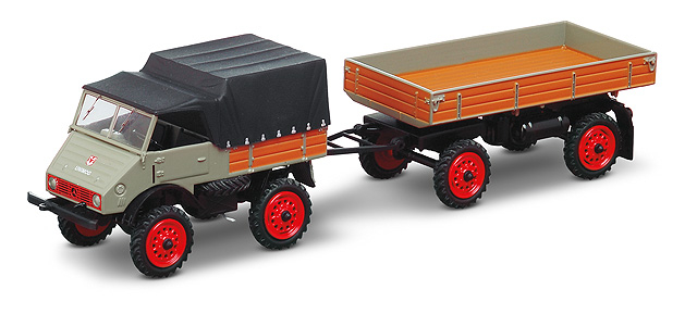 MERCEDES-BENZ Unimog U401 with trailer, grey