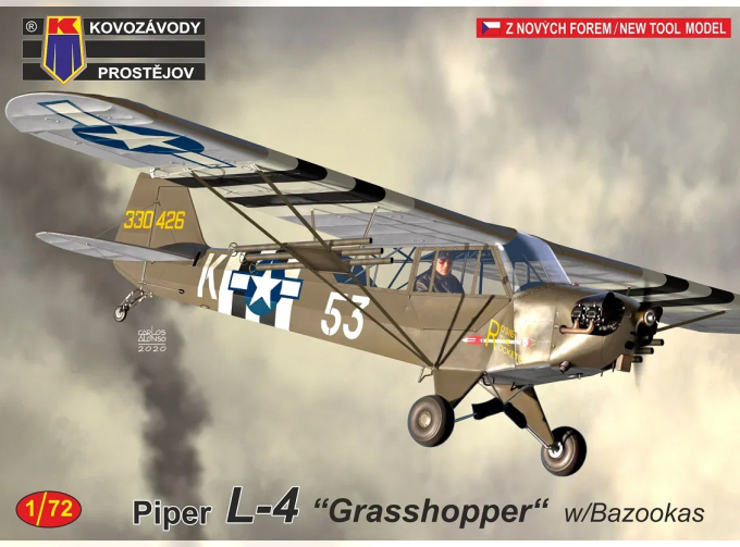 Сборная модель Самолет Piper L-4 „Grasshopper w/Bazookas