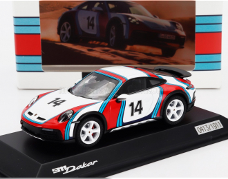 PORSCHE 911 992 Dakar Coupe №14 Martini Racing Livery (2023), White Red Blue