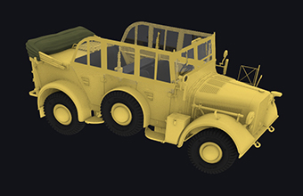 Сборная модель Mittlerer Einheits PersonenKraftwagen (m.E.Pkw)Kfz12(Early Version) & 2.8cm sPzB41 On L