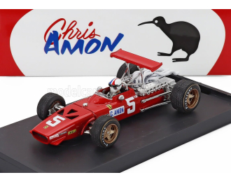 FERRARI F1 312 №5 2nd British Gp (1968) Chris Amon - With Driver Figure, Red