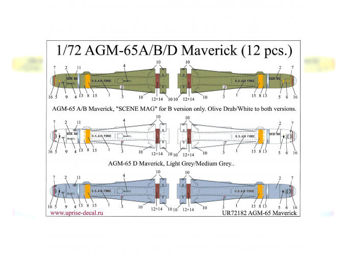 Декаль для AGM-65A/B/D Maverick