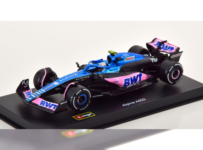 RENAULT F1 A523 Team Bwt Alpine F1 N10 Season (2023) Pierre Gasly - Con Pilota E Vetrina - With Pilot And Showcase, Blue Black Pink