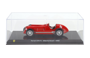 FERRARI F1 275 №4 Season (1950) Alberto Ascari - Con Vetrina - With Showcase, Red