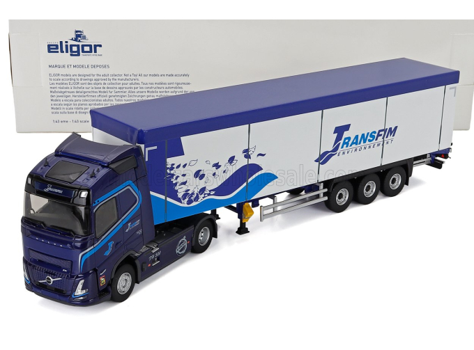 VOLVO Fh Aero 500 Truck Cassonato Transfim Transports (2024), Blue White