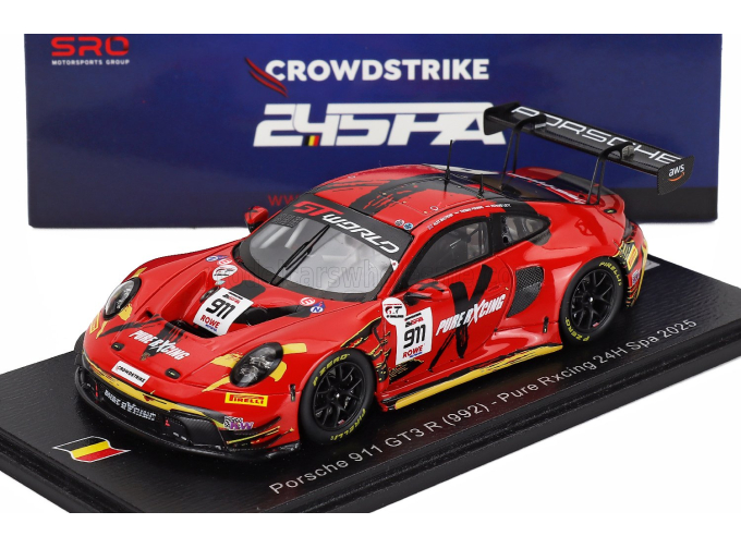 PORSCHE 911 992 Gt3 R Team Pure Rxcing №911 24h Spa (2025) Richard Lietz - Alex Malykhin - Thomas Preining, Red