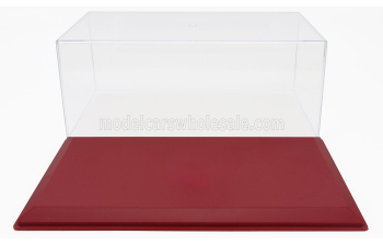 VETRINA DISPLAY BOX Base In Plastica Rossa - Plastic Leather Base Red - Lungh.length Cm 33.5 X Largh.width Cm 17.3 X Alt.height Cm 13.0 (altezza Interna Interior Height Cm 11.0), Plastic Display - Red