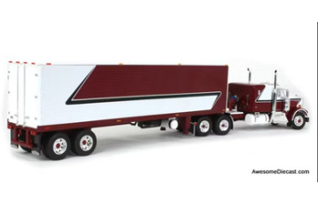 Kenworth W900A Sleeper Tractor w/40 Refrigerated Trailer, Burgundy/White