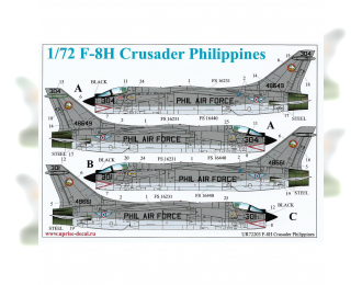 Декаль для F-8H Crusader Pilippines, с полными тех. надписями