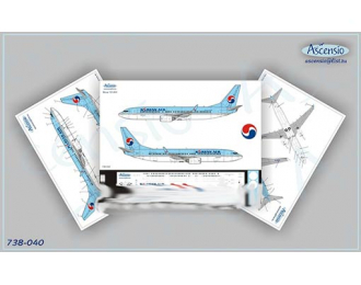 Декаль на самолет боенг 737-800 (Korean Air)