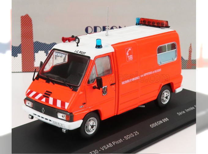 RENAULT Master T30 Van Vsab Picot Sdis 25 Sapeurs Pompiers (1981), Orange Fluo White