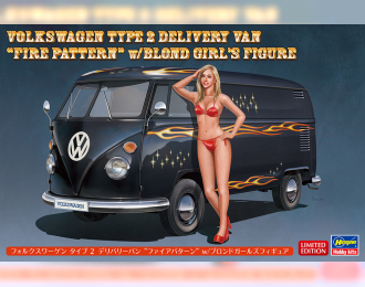 Сборная модель Volkswagen Type 2 Delivery Van "Fire Pattern" w Blond Girl's Figure