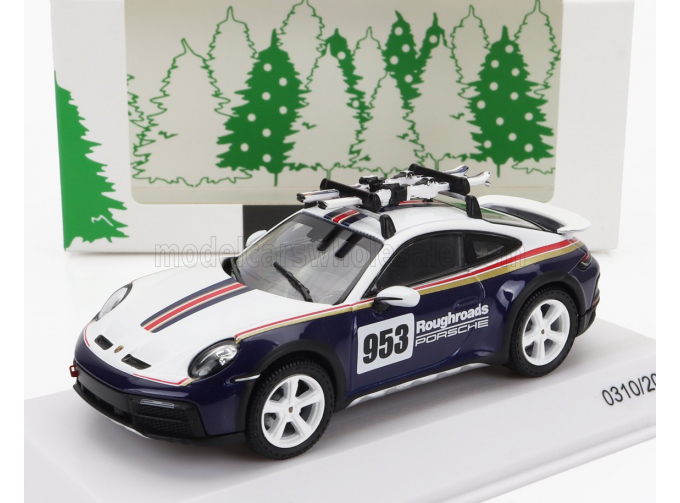 PORSCHE 911 992 №953 Rally Dakar Roughroads With Ski (2023), White Blue