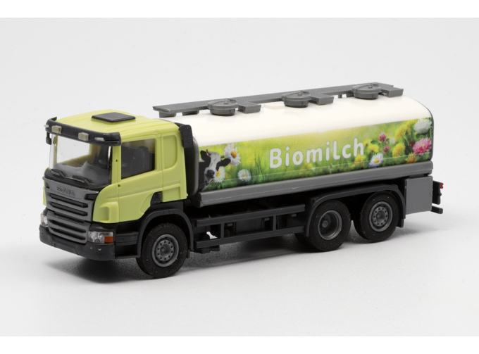 SCANIA P 6х2 цистерна для перевозки молока, липовый/белый