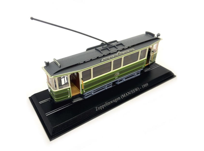 Трамваи Zeppellinwagen (Нюрнберг, Германия 1909), зеленый/белый