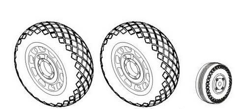 P-51D Mustang Колеса с ромбовидным рисунком протектора / Wheels Diamond Tread Pattern