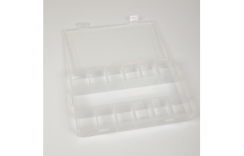 Прозрачный пластиковый ящик для хранения 26.5х17х4см