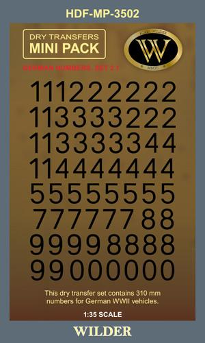 Сухая декаль Немецкие номера для наземной техники. Сет 2.1 Сплошные, чёрные.